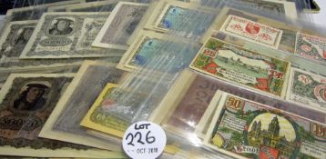 Selection of German Banknotes to include some inflation money - all within album (61)