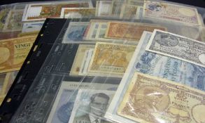 Selection of Belgian and French Banknotes - all within album (65)