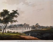 India - The Bridge at Juonpore, Bengal 1804 Print - hand coloured aquatint by T. Daniel & F.S. Ward,