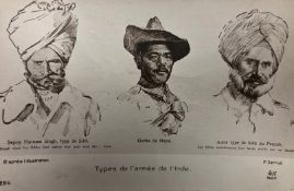 India - Sikh and Gurkha Officer WWI Postcard A French postcard titled by Paul Sarrut showing two