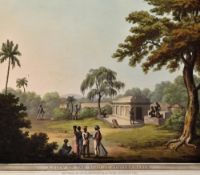 India - A view on the road at Strupermador 1804 Print - aquatint by Lieut. James Hunter, published