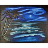 American Serial Killer - Original Artwork - John Wayne Gacy (1942-1994) 'Blue Moon Calm' Oil