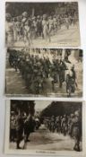 India - Sikh Marching in France WWI Postcard Three French postcards showing Sikh soldiers on the