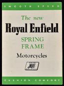 Royal Enfield Motor Cycles Sales Brochure 1949 - A large fold out to poster size brochure