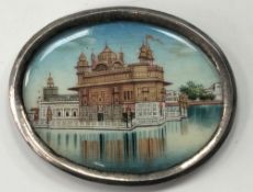 Indian Miniature of the Golden Temple - Fine c.1850 miniature watercolour painting on ivory probably