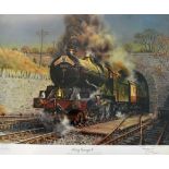 Railway - 'King George V' Signed Colour Print - ltd ed 850, signed by the artist Cuneo together with