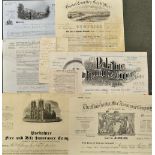 Selection of Insurance Policy Documents - includes 1872 Border Counties Fire Office 1843 The royal