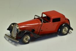 Triang Minic Clockwork 'Vauxhall Town Coupe' Toy Car made in England, without box, in good condition