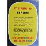 WWII Poster - His Majesty's Government 'It Stands To Reason' No.3 - an original WW2 poster for