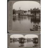 Amritsar Golden Temple Stereoview - A rare early 1900s photographic stereoview of the Sikh Golden