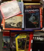 Box of Assorted Railway Books including Along Artistic Lines; two centuries of railway art, Steam on