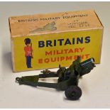 Britains Military Equipment '4.5 Howitzer' No. 1725 Toy made in England, fully adjustable aiming,