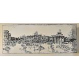 Henry Rushbury R.A. 'View From a Balcony -Hyde Park Corner' Print - measures 50x25cm approx.