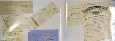 Quantity of Assorted 19th Century Receipts and Invoices to includes a mixture of companies