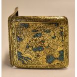 High Quality Japanese Damascene Cigarette Case elaborately decorated in chased gold and Abalone