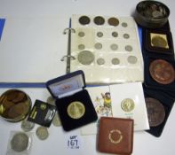 Large Selection of Mixed Coins and Medallions to include grand Theatre Wolverhampton medallions,