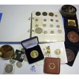 Large Selection of Mixed Coins and Medallions to include grand Theatre Wolverhampton medallions,