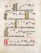 Great Britain - Liturgical Vellum Leaf. Circa 1480s - Large impressive scripted sheet of Choral