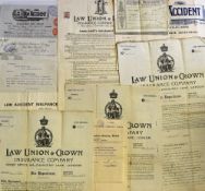 Law Union & Rock Insurance Company, London Policy Documents (1854-1973) includes a variety of Law