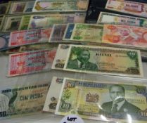 Selection of African Bank Notes to include Zambia, Kenya, Gambia, Nigeria, Bissau, Ghana Zimbabwe