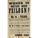 1853 Poster 'Where is Montague Joseph Fielden?' - abusing him for the Blackburn elections in which