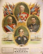 Boer War Impressive Poster Size Patriotic Calendar - Halifax 1899 - With multi-coloured Portraits of