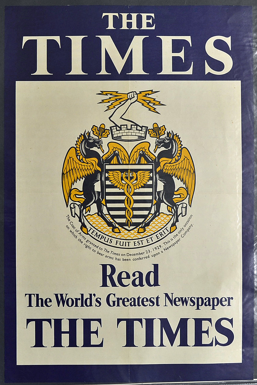 Posters - 1937 The Times 'Coronation Number out Today' date May 11 1937, some damage to top right