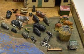 Britains Farmyard Lead Animal and Wooden Farmyard - a selection of various farmyard animals, cows,