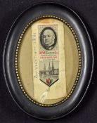 Rare 'Stevengraph type' electioneering woven silk mini-bookmark for Henry Eaton - Conservative