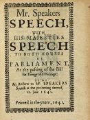 English Civil War - 1641 Two books bound in one; "An Argument of Law Concerning the Bill of