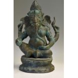 India - Ganesh Bronze Figure measures 32x21cm approx.