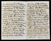 Crimean War - Field Marshall Sir John Fox Burgoyne Signed Letter - a hand written letter dated