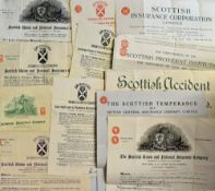 Selection of Scottish Company Insurance Policy Documents includes Caledonian Insurance Company, West