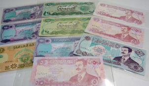 Central Bank of Iraq 'Saddam Hussain' Banknotes includes denomination of 5, 10, 25, 50 and 250 -