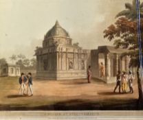 India - A Mosque at Strupermador 1804 Print - aquatint by Lieut. James Hunter, published June 1st