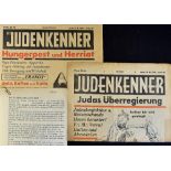 Judaica - WWII 'Der Judenkenner' [The Jew Connoisseur] Newspaper - anti-Semitic newspapers dated