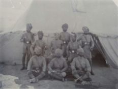 Sikh Officers in the Middle-East Campaign Photograph - A large late 19th century photograph of