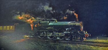 Railway - Terence Cuneo Signed Colour Print a limited edition 176/500 'Castle on the Coast' framed