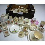 Large Selection of Crested ware to include makers W & R, WH Goss, featuring pots, cups and