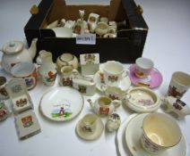 Large Selection of Crested ware to include makers W & R, WH Goss, featuring pots, cups and