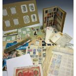 Selection of Stamps, Cigarette Cars and Coins to include British and Foreign stamps, some Banknotes,