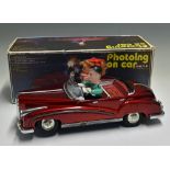 Tinplate 'Photoing On Car' Battery Operated Toy mystery action, made in China, with box, appears