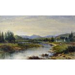 Charles N. Woolnoth - The River Annan near Moffat Watercolour - signed to the bottom right C.N