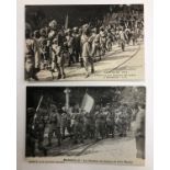 India - Sikh Soldiers marching WWI Postcard Two French postcard showing Sikh soldiers marching to
