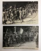 India - Sikh Soldiers marching WWI Postcard Two French postcard showing Sikh soldiers marching to