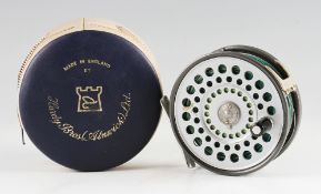 Hardy St Aidan alloy salmon fly reel: 3.75" dia. With two screw drum release latch, nickel U