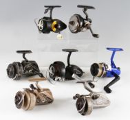 Variety of Fixed Spool Fishing reels (8): fine Youngs Ambidex with half bale arm; Allcock Duco and