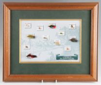 Display of New Zealand trout flies: titled "A Selection of New Zealand Trout Flies" comprising 12x