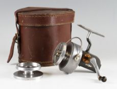 Hardy Altex No.3 Mk. V spinning reel and case: LHW folding handle, full bale arm, ribbed alloy