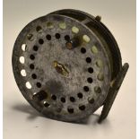 Hardy The Eureka alloy centre pin reel post 1934 - 4" dia with 2x rows of perforations to the face